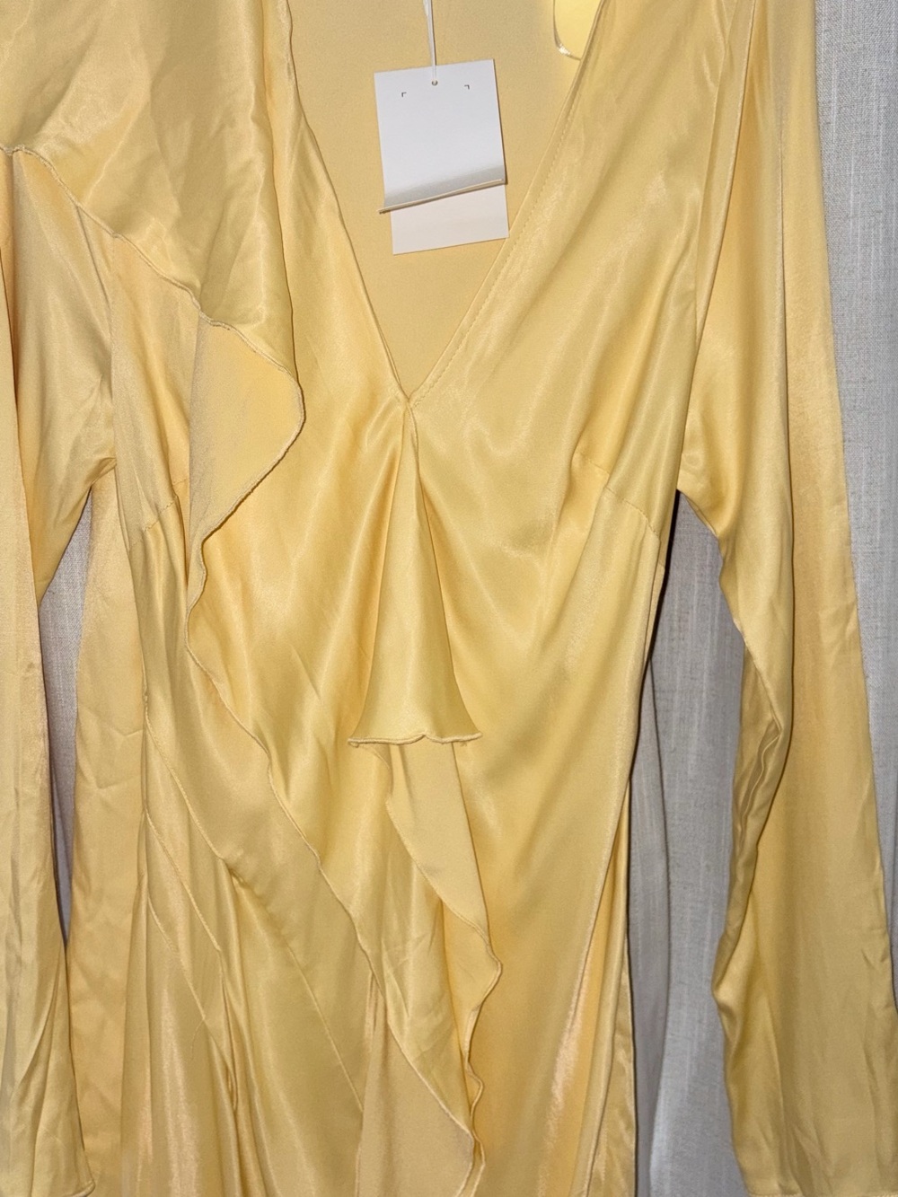 Topshop Pale Yellow Ruffle-Trim Maxi Dress - Picture 3 of 12